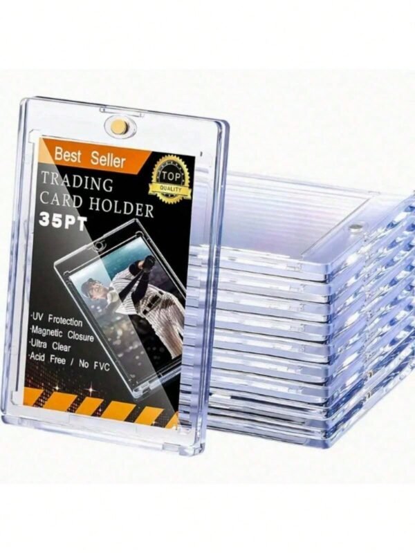 Lot de 10 protège-cartes magnétiques 35PT – Ultra Transparent et Résistant UV